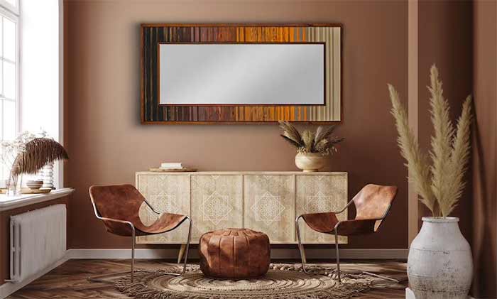 ترکیب آینه و چوب